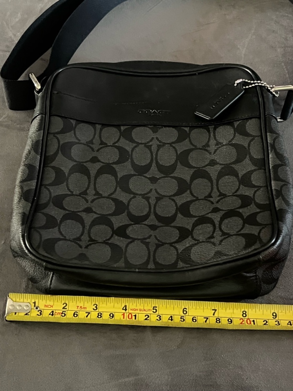 COACH Sullivan Crossbody Signature Canvas & Leather Charcoal Black Men’s/Unisex - Picture 6 of 7